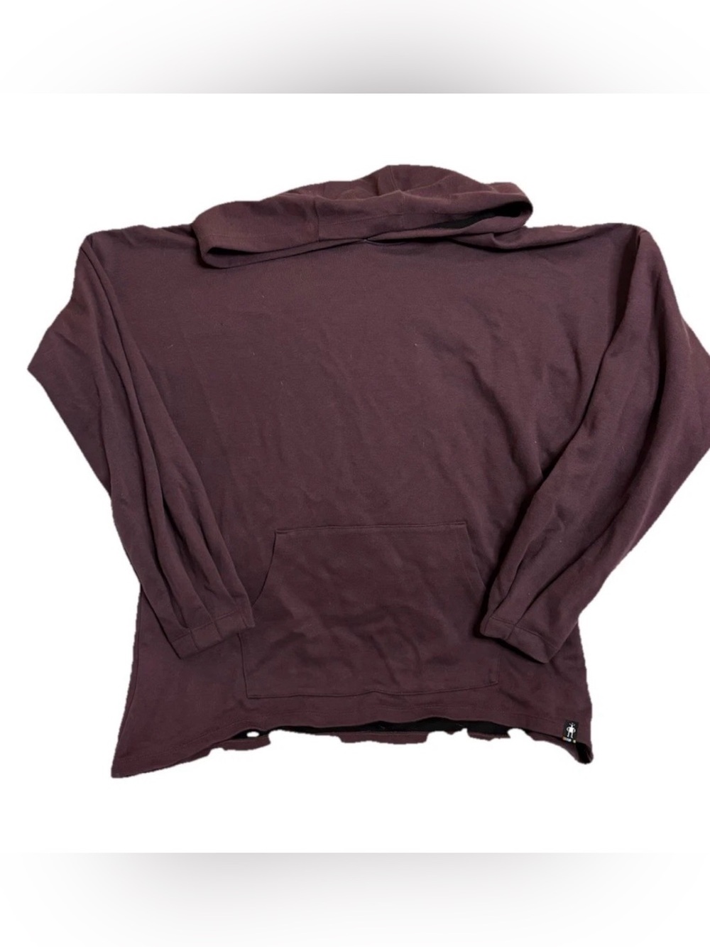 Smart Wool Shadow Hoodie Sweatshirt Womens Small Burgundy Long Sleeve